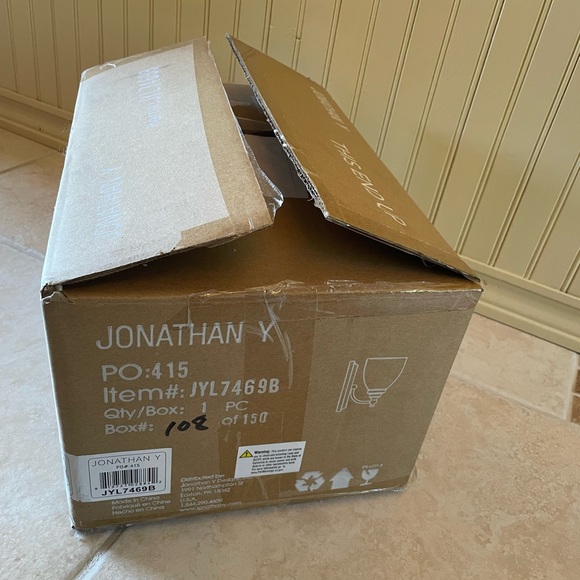 Jonathan Y Chrome Wall Scone with Seeded Glass - Picture 2 of 3